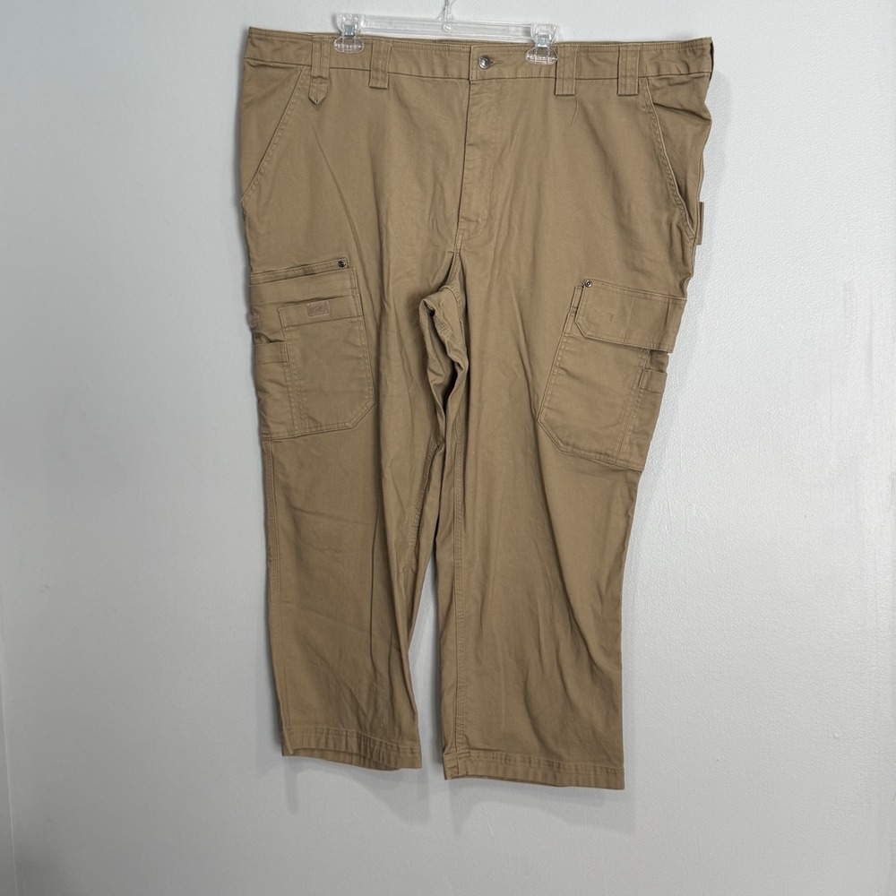 Duluth Trading Co Mens Flex Fire Hose Cargo Work Pants Khaki Tan 48x30 3237-15‎